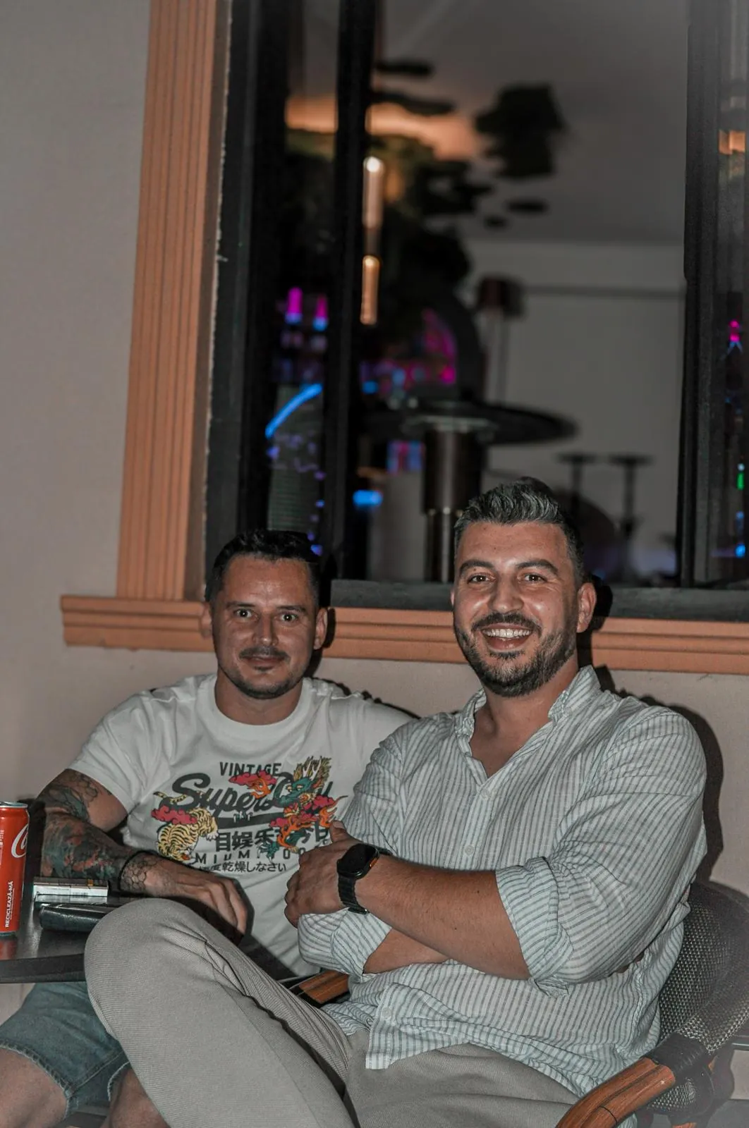 Two friends, over a beer