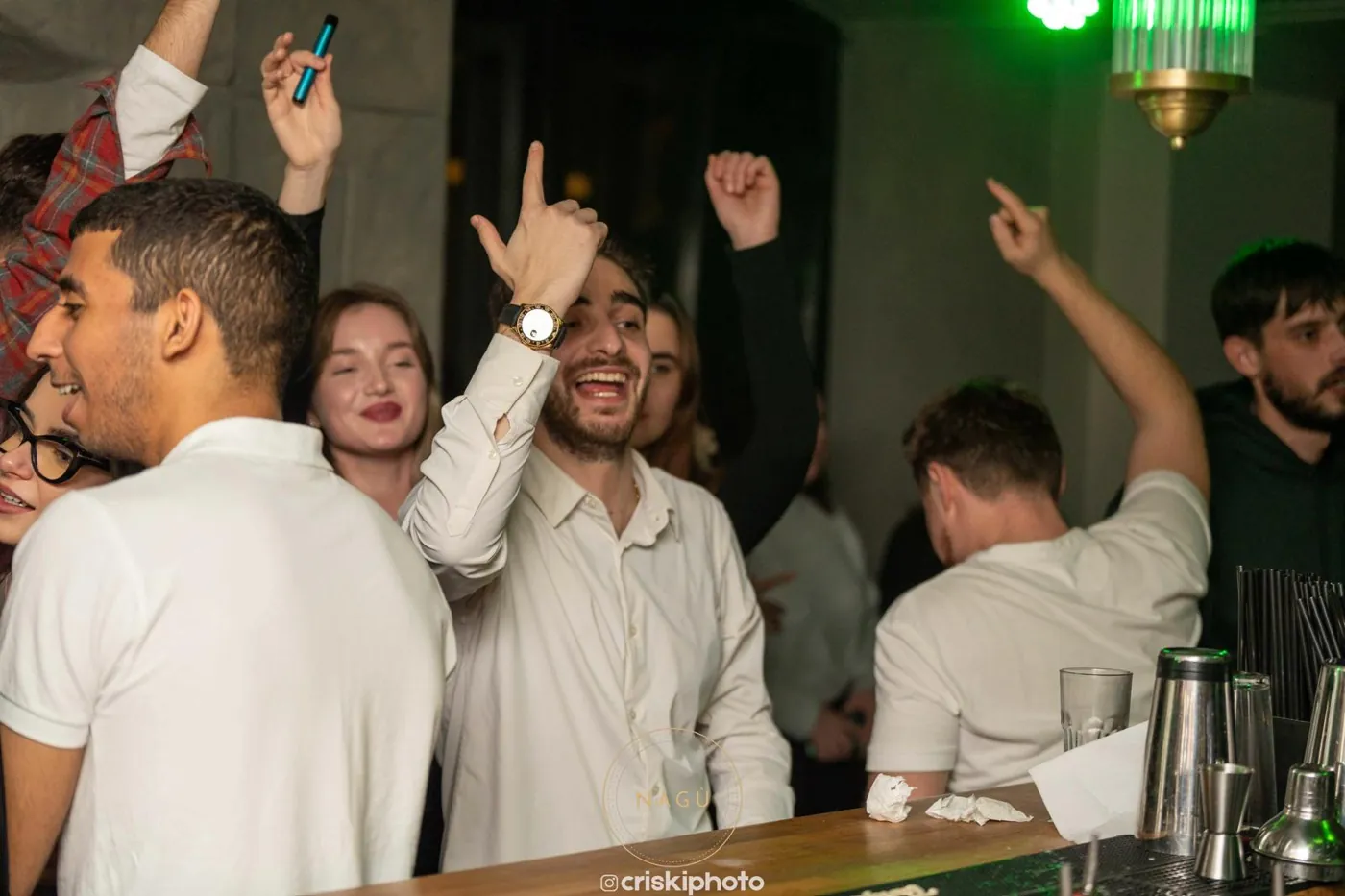 Hands up at the bar